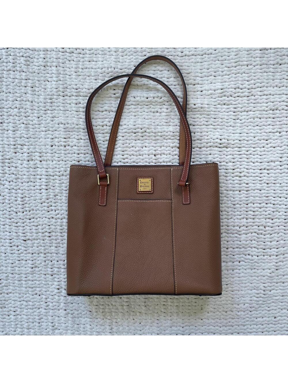 Dooney & Bourke Lexington Cognac Pebbled Leather Tote Bag